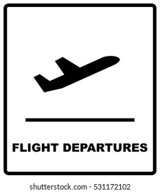 Realistic airport sign - departures