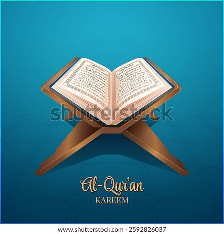 Realistic Al quran for islamic background template