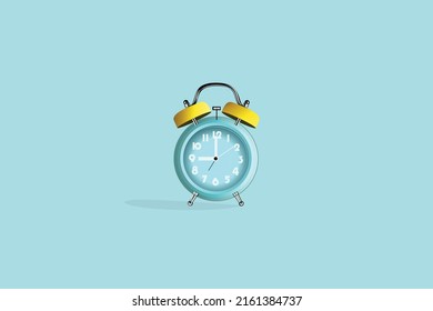 Diseño del logo del reloj despertador realista. Reloj de mesa azul claro. Reloj de negocios. Elemento de diseño de vectores para el proyecto ۔