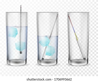 Realistische Alkoholmesser in einem Glas. Vektorillustration