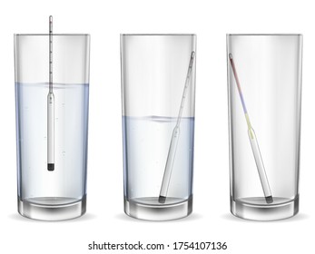 Realistische Alkoholmesser in einem Glas. Vektorgrafik