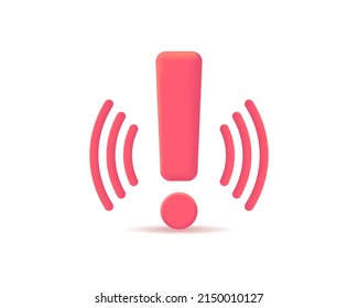 Realistic Alert Sign Symbol Vector Icon Isolated. 3d Vector Icon Illustrations Design Concept