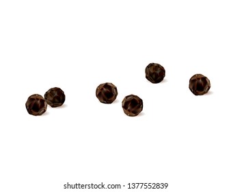 Realistic allspice pepper. Vector illustration isolated on white background. Easy to use in your design as an element of the background, can be rotated from different angles. EPS10.