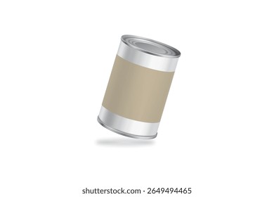 Realistic aluminum can with blank label. Great for beverage branding, label design, and product presentations.