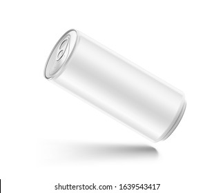 Realistic aluminum can mockup. Vector illustration isolated on white background. Can be used for beer, water, soda, energetic, etc. Easy to use for presentation your product, idea, design. EPS10.	