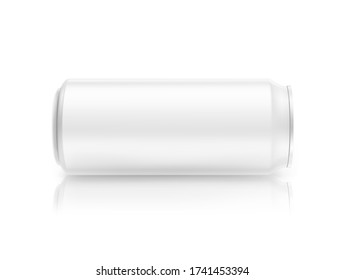 Realistic aluminum can mockup. Vector illustration isolated on white background. Can be used for beer, water, soda, energetic, etc. Easy to use for presentation your product, idea, design. EPS10.	