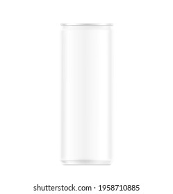 Realistic aluminum can mockup. Vector illustration isolated on white background. Can be used for beer, water, soda, energetic, etc. Easy to use for presentation your product, idea, design. EPS10.