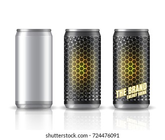 Realistic aluminum cans. Vector illustration. 