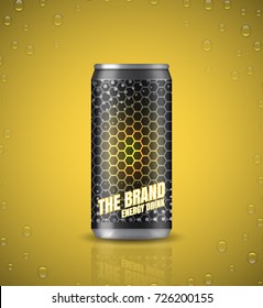 Realistic aluminum cans. Vector illustration. The image of the empty layout for your design. Package design. Mock up illustration. Bank of carbonated water. Tasty drink, can lemonade or beer.