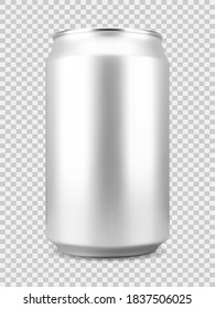 Realistic aluminum soft drink or beer can