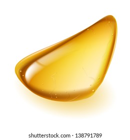 Realistic amber . Illustration on white background for design