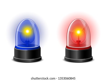 Realistic ambulance siren vector design illustration isolated on white background