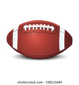 Realistic american football ball isolated on white background. Vector illustration