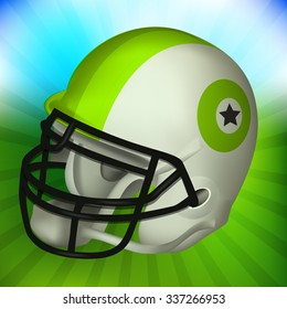 Realistic American Football Helmet, Vector