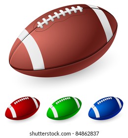 Realistic American football. Illustration on white background.