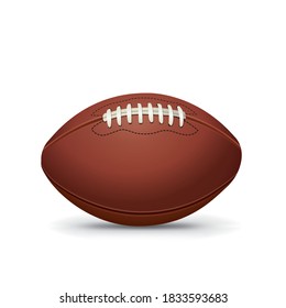 Realistic American Football Isolated on White Illustration