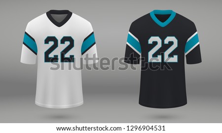 Realistic american football jersey of Carolina , shirt template for kit. Vector illustration