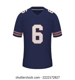 Realistic American football shirt of Chicago, jersey template for sport uniform
