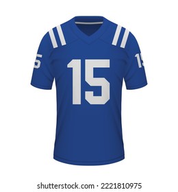 Realistic American football shirt of Indianapolis, jersey template for sport uniform