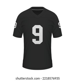Realistic American football shirt Las Vegas Raiders, jersey template for sport uniform