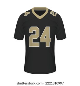 Realistic American football shirt of New Orleans, jersey template for sport uniform