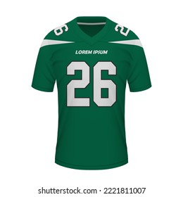 Realistic American football shirt of New York Jets, jersey template for sport uniform