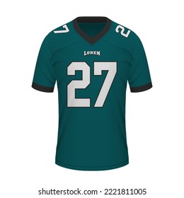 Realistic American football shirt of Philadelphia, jersey template for sport uniform