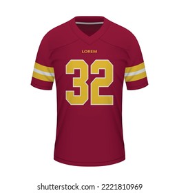 Realistic American football shirt of Washington, jersey template for sport uniform