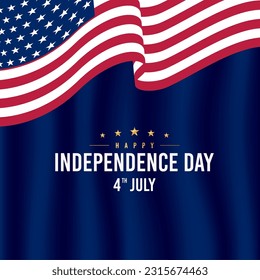 Realistic american independence day celebration illustration post template