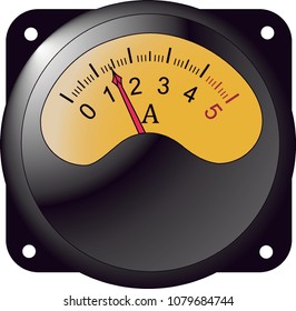 Realistic ammeter old icon