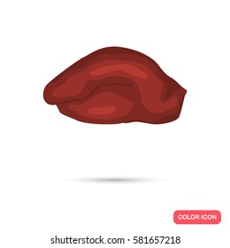 Realistic Animal Liver Color Flat Icon. For Web And Mobile Design