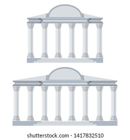 Realistic antique columns vector design illustration isolated on white background