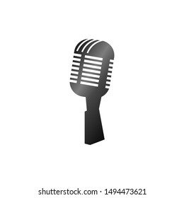 Realistic antique mic design vector silver color for podcast, musical, sing or karaoke and music concert
