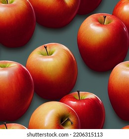 Realistic apples seamless pattern background fruits vector