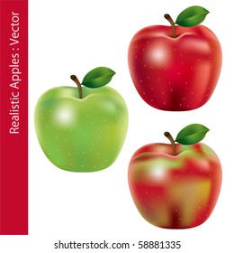 Realistic Apples Set
