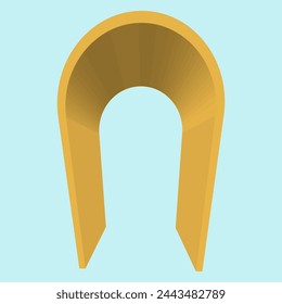 Realistic arch golden 3d arch frame shiny doorway.