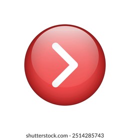 Realistic arrow button icon, sign vector isolated on white background.