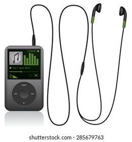 Realistic audio player on the white background. Vector illustration.