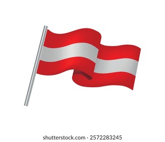 Realistic Austria Waving Flag Vector