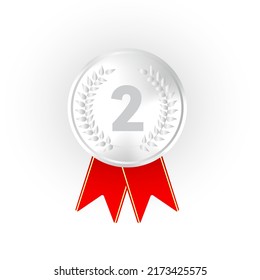 Realistic award medals. Winner medal gold bronze silver first place trophy champion honor best shiny circle ceremony prize,Product and service quality ,vector
