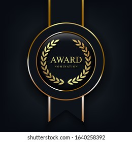 Realistic Award Nomination Signs. Vector Luxury Illustration Eps10.