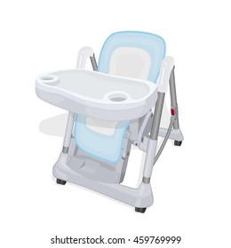 Realistic baby highchair isolated on white background. Used: transparency, Blend mode.