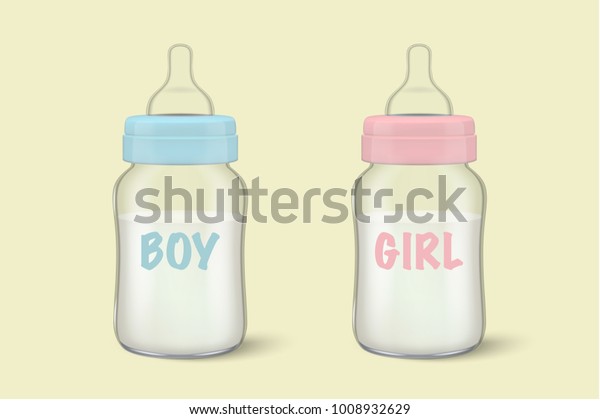 Download Realistic Baby Mother Breast Milk Two Stock Vector Royalty Free 1008932629