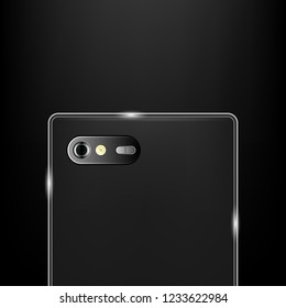 Realistic back camera on the smartphone, stock vector