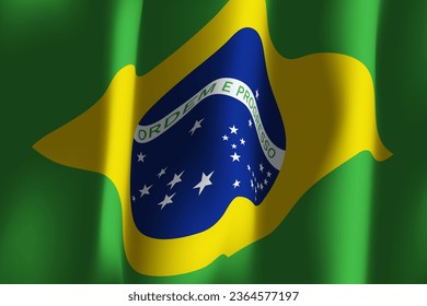 Realistic background abstract illustration of the Brazil flag waving the flag