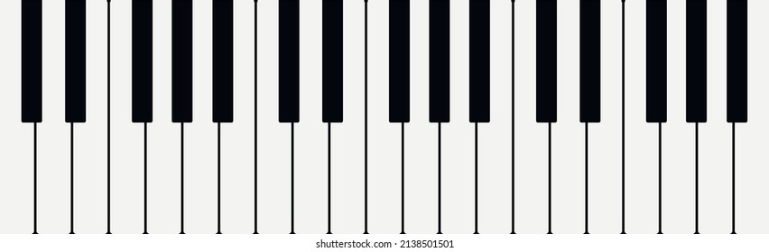 Realistic background black and white piano keys - Vector illustration
