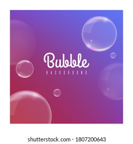 Realistic Background with  Bubbles . Isolated Vector Elements