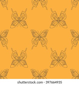 realistic background of colorful butterflies.  summer flying insects set for greeting cards and  scrapbook seamless pattern vector