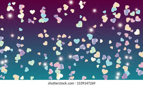Realistic Background with Confetti of Glitter Particles. St. Valentine Day. Celebration pattern. Light Spots. Explosion of Confetti. Glitter Vector Illustration. Design for Web.