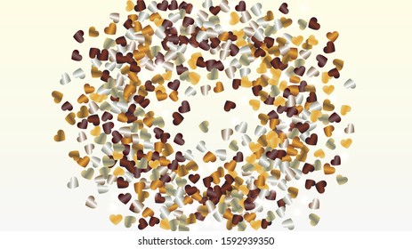 Realistic Background with Confetti of Glitter Particles. St. Valentine Day. Party pattern. Light Spots. Explosion of Confetti. Glitter Vector Illustration. Design for Print.
